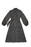 Black Small Print Taylor Dress