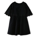 Blue Velvet Scallop Sleeve Dress