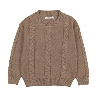 Mocha Cable Knit Sweater