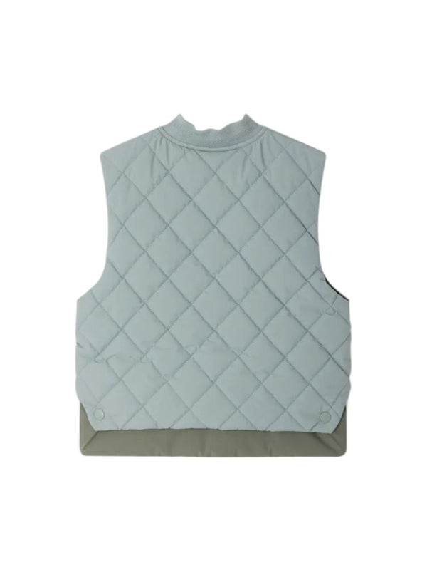 Blue and Green Quilted Leo Vest