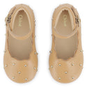 Beige Stud Ballet Flats