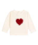 White Baby Red Heart Crewneck