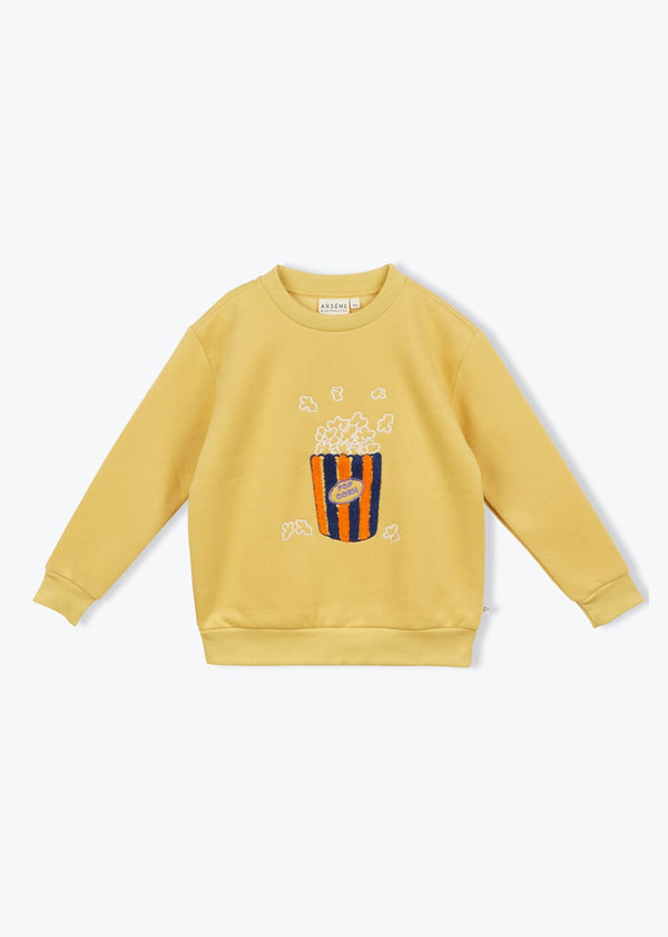 Yellow Popcorn Embroidered Sweatshirt