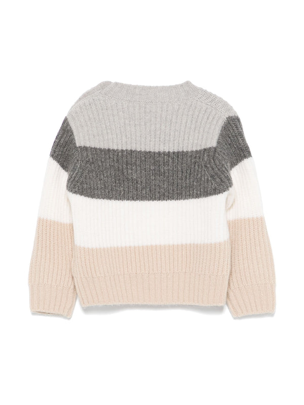 Grey Large Stripe Sweater