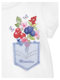 White Floral Pocket Tee