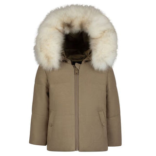Beige Knit Winter Coat