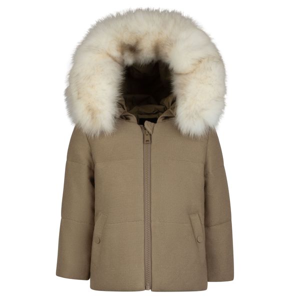 Beige Knit Winter Coat