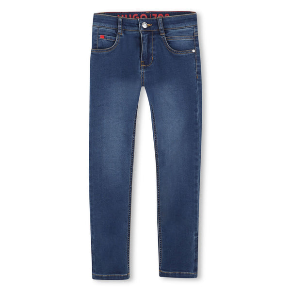 Blue Denim Stone Wash Slim Jeans