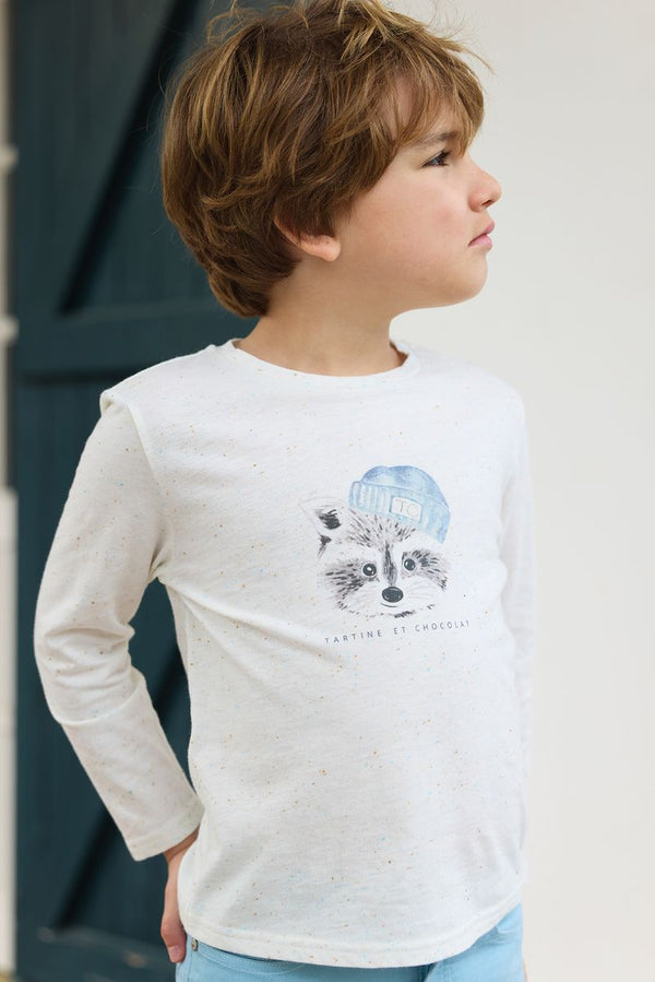 Ivory Raccoon Long Sleeve Tee