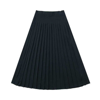 Black Pleated Silk Skirt
