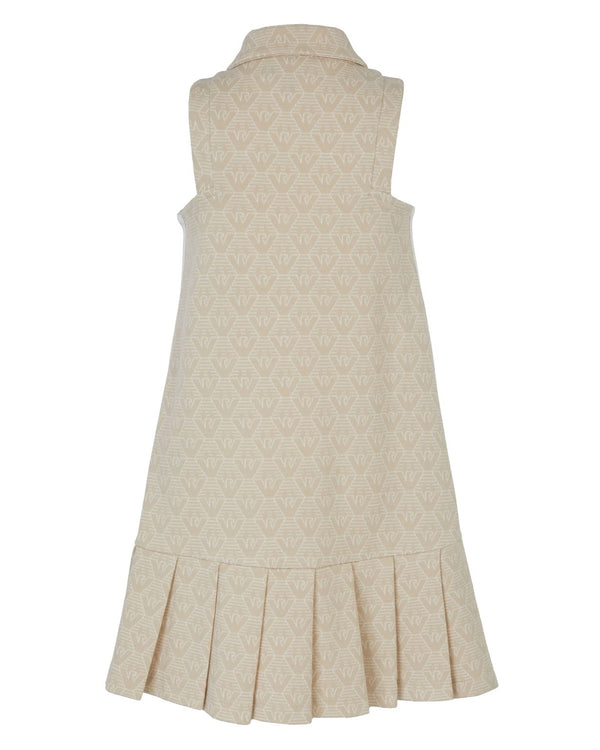 Sand Logo Pleated Dress