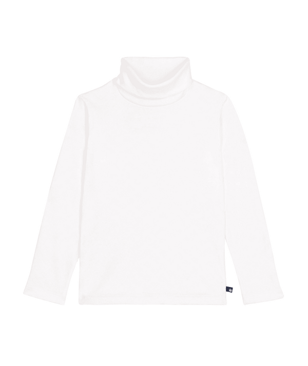 White Pointelle Turtleneck