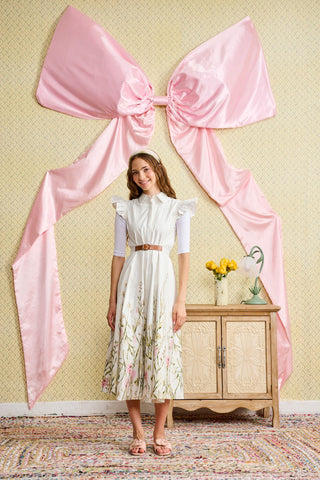 Multicolor Button Down Ruffle Sleeve Jumper