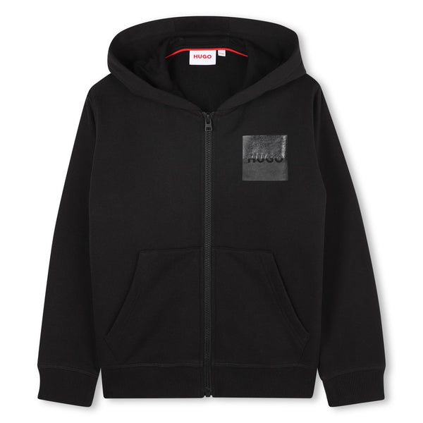 Black Faded Logo Zip Up Hoodie