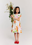 White Waverly Floral Ruffle Dress