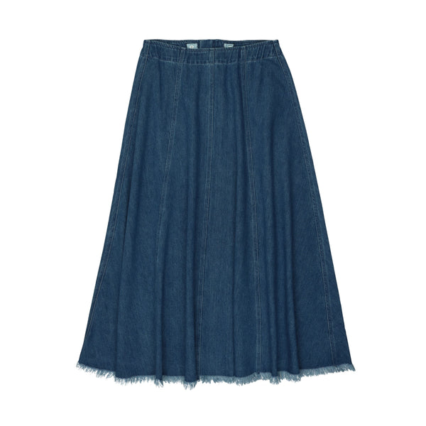 Denim Paneled Skirt