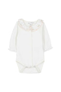 White Scallop Floral Collar Onesie