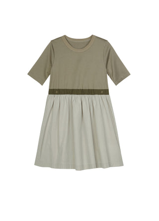 Grey and Taupe Short Sleeve Dress