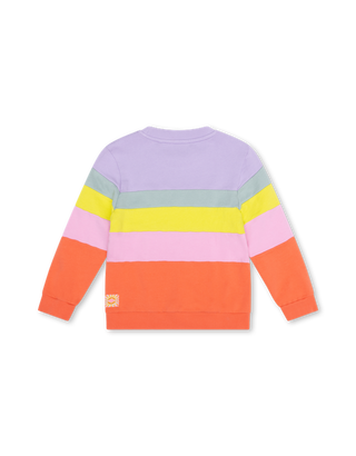 Lilac Herita Colorblock Striped Sweatshirt