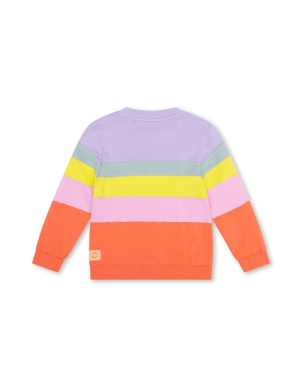 Lilac Herita Colorblock Striped Sweatshirt