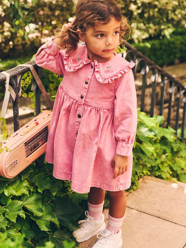 Pink Cherry Collar Dress