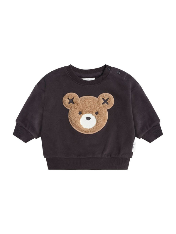 Black Furry Huxbear Crewneck