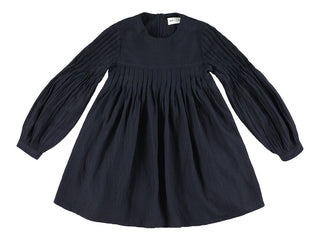 Navy Yndia Long Length Pleated Dress