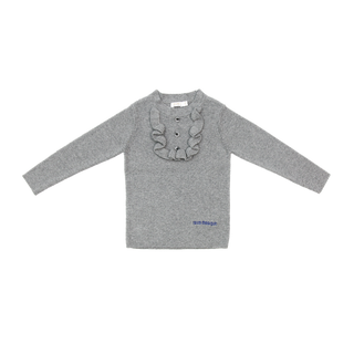 Grey Ruffle Bib Sweater