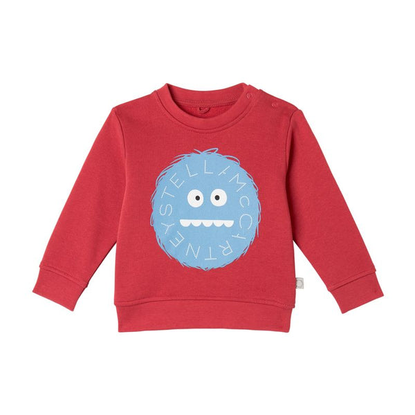 Red Baby Yeti Logo Disc Print Crewneck