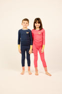 Navy Varsity Colorblock Pajamas