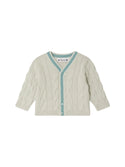 Grey and Blue Baby Cable Knit Giorginoli Cardigan