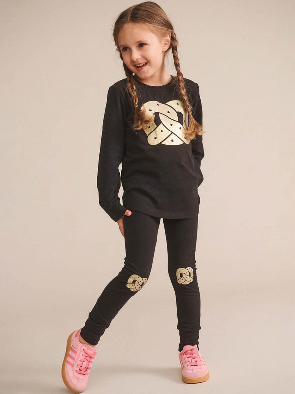 Black Foil Pretzel Legging