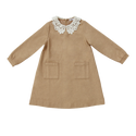 Camel Lace Collar Dress