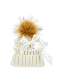 White Knit Bow Hat