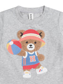 Grey Marle Sporty Huxbear Long Sleeve Tee