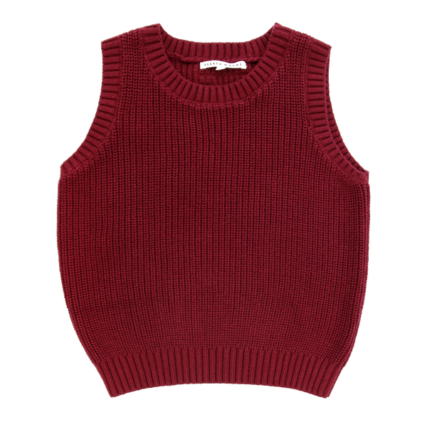 Burgundy Knit Sweater Vest