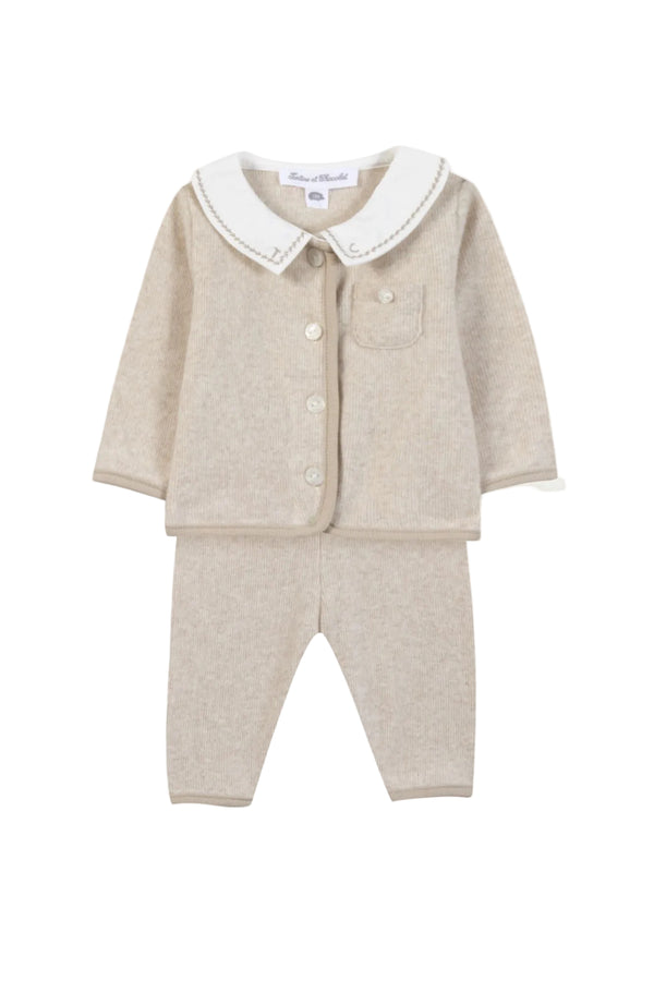 Beige Cardigan Set