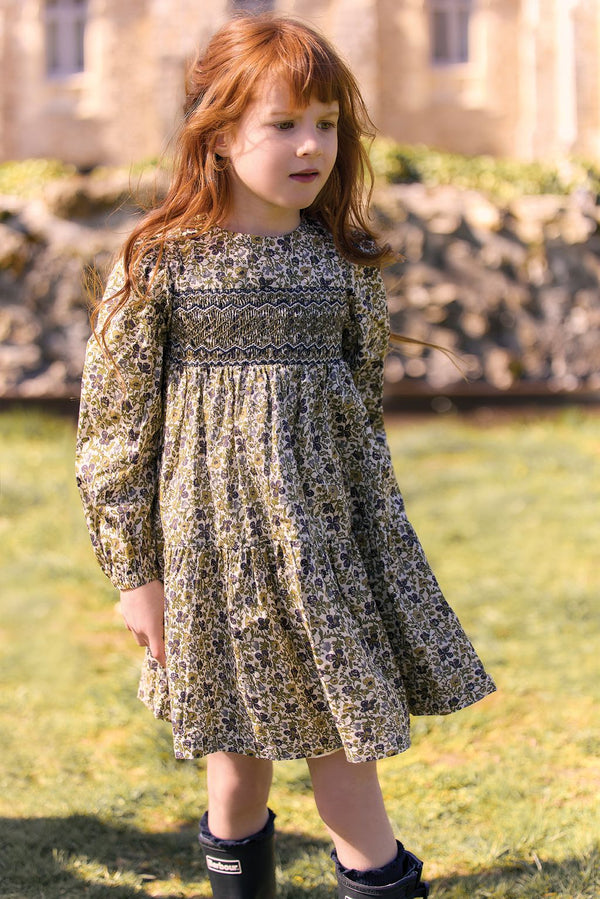 Olive Floral Liberty Dress