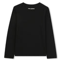 Black Rhinestone Karl and Choupette Long Sleeve Tee