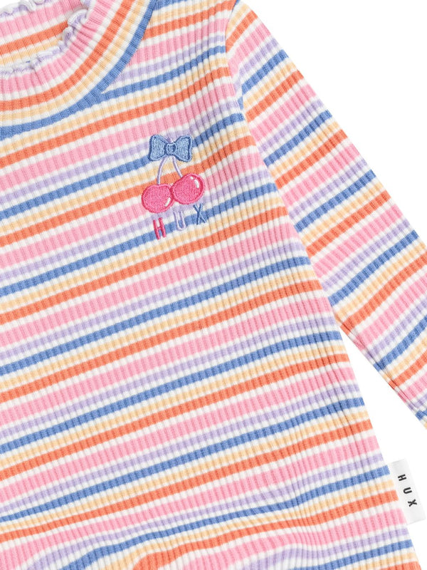 Multicolor Rainbow Ribbed Turtleneck