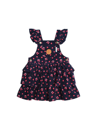 Indigo Cherry Pie Pinafore Cord Dress