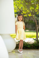 Pale Yellow Pleated Skirt