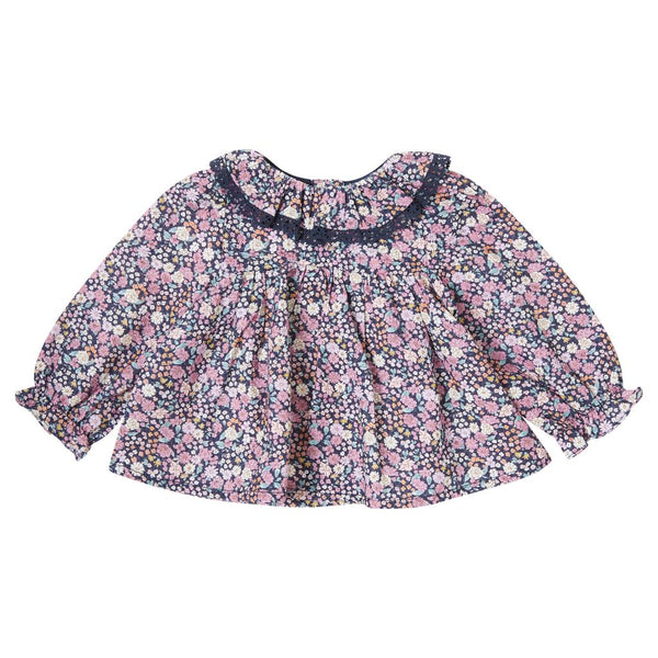 Navy Baby Floral Print Top