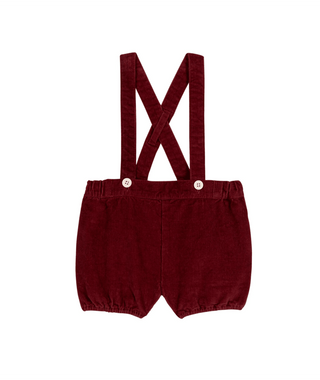 Burgundy Baby Corduroy Short Overalls