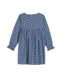Blue and Red Apple Print Corduroy Dress