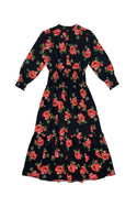 Black with Red Roses Amber Dress