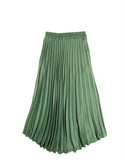 Green Pleat Maxi Skirt