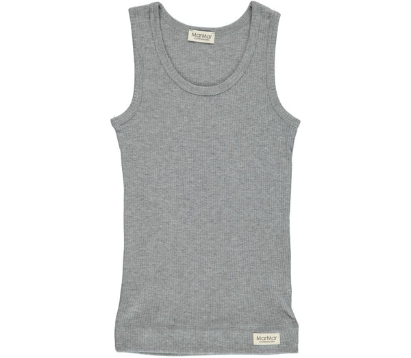 Grey Melange Sleeveless Undershirt Set