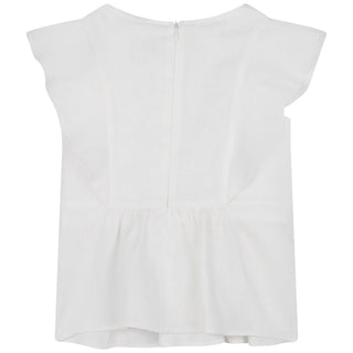 CL Ivory Smocked Detail Blouse
