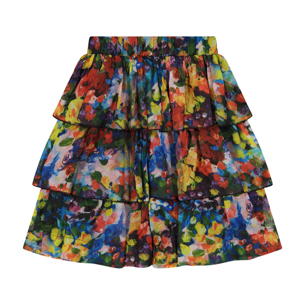 Multi Painted Floral Skirt